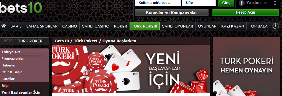 Bets10 Türk Pokeri